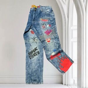 Men's Makobi Big & Tall Mid Blue Denim Pants NWT